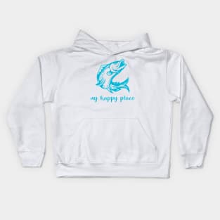 Fishing Is My Happy Place Kids Hoodie